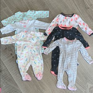 Carter’s Bundle of Baby Girl Footed Pajamas NB-3mo